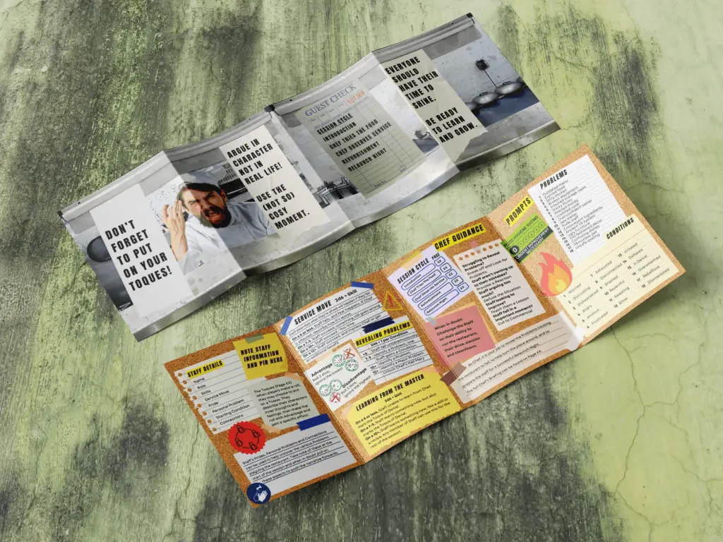 Mockup of Serving Up Disaster's GM Screen