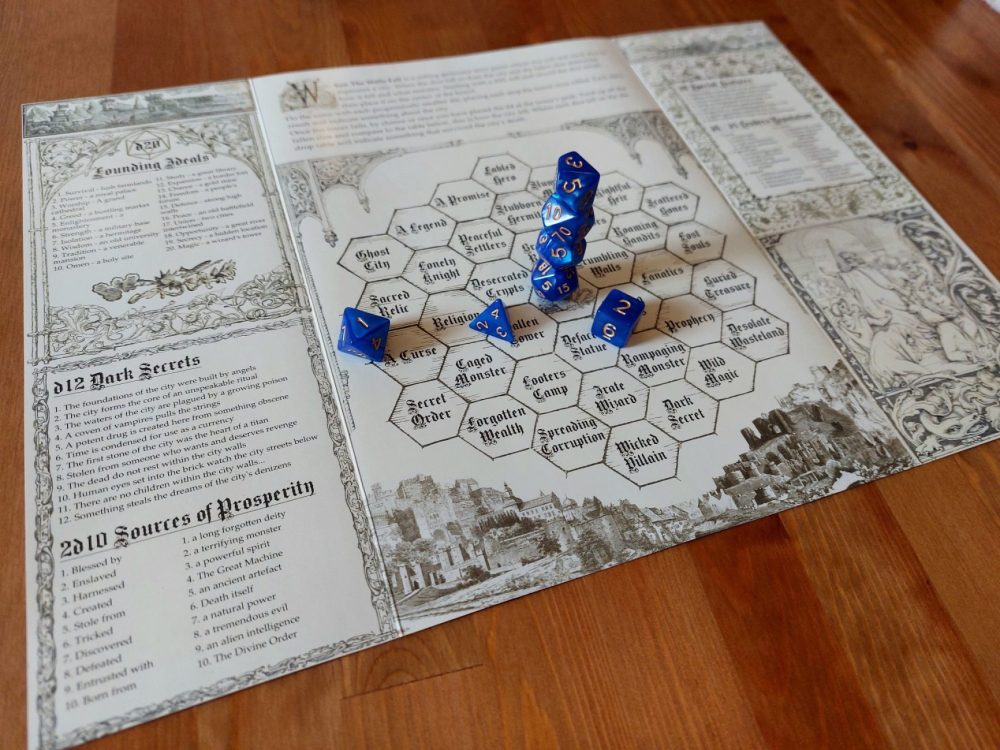 When The Walls Fall - A dice stacking world building tool